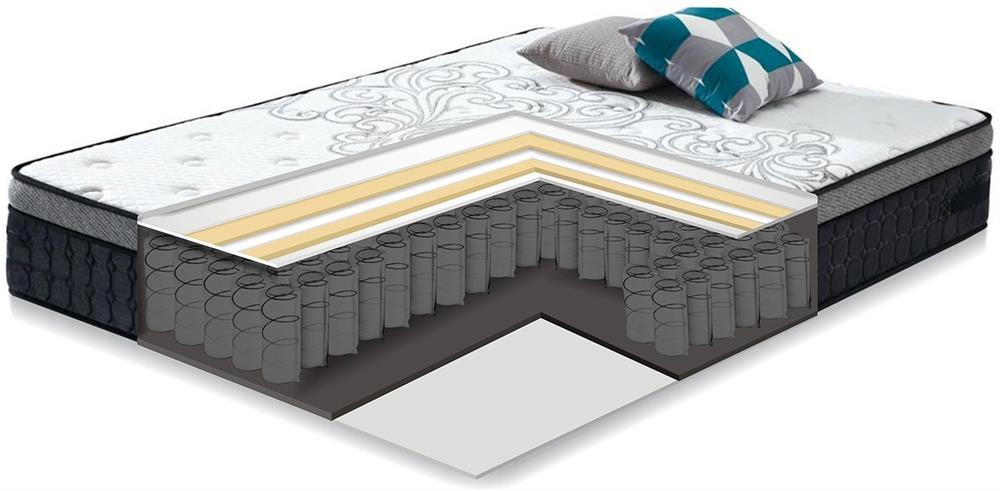 Double Bed East Bordeaux | size: Length: 209cm, Width: 169cm, Height: 100.5cm | color: Brown/Grey | image: 3 | variant: 1006280