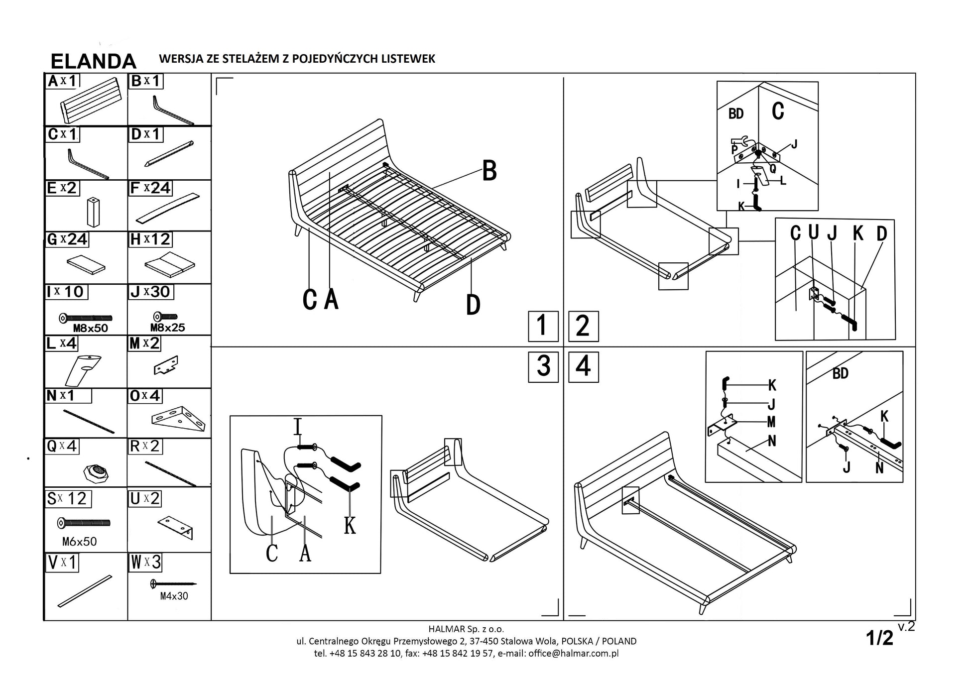 Double Bed East Imperia | size: Length: 232cm, Width: 179cm, Height: 86cm | color: Gray | image: 7 | variant: 1006673