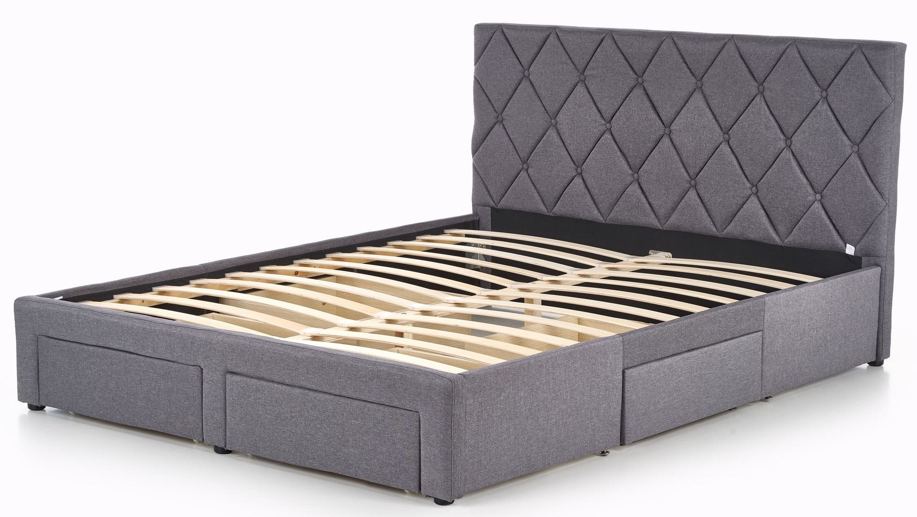 Double Bed East Rovigo | size: Length: 218cm, Width: 169cm, Height: 107cm | color: Gray | image: 2 | variant: 1006680