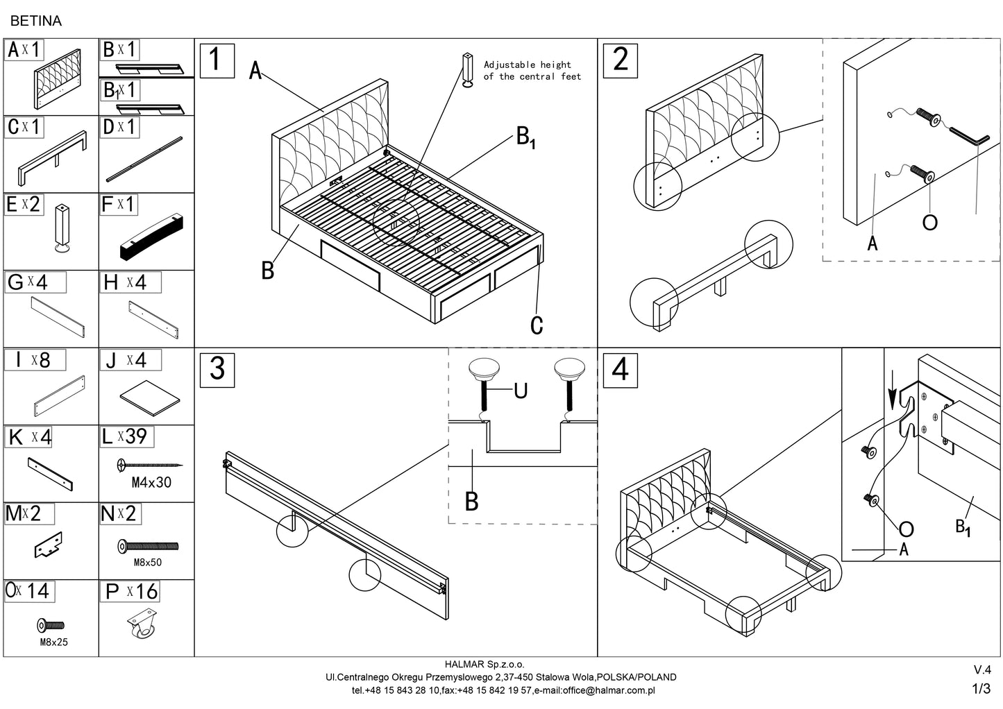 Double Bed East Rovigo | size: Length: 218cm, Width: 169cm, Height: 107cm | color: Gray | image: 6 | variant: 1006680