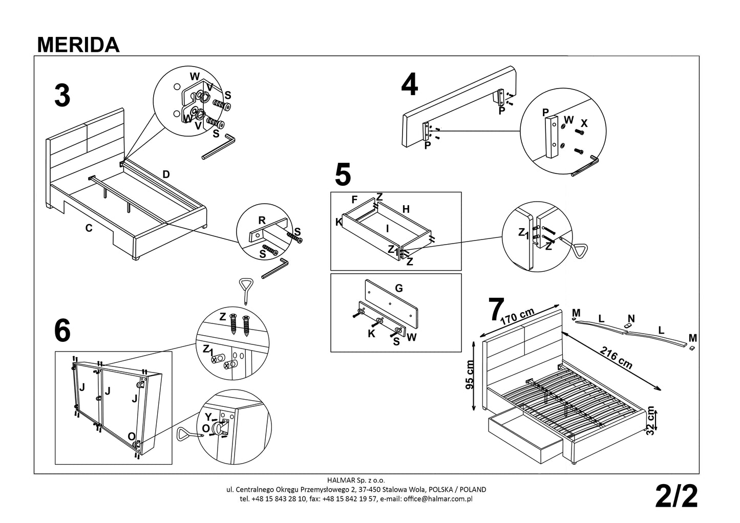 Double Bed Liverpool | size: Length: 216cm, Width: 170cm, Height: 95cm | color: Gray | image: 3 | variant: 1003373