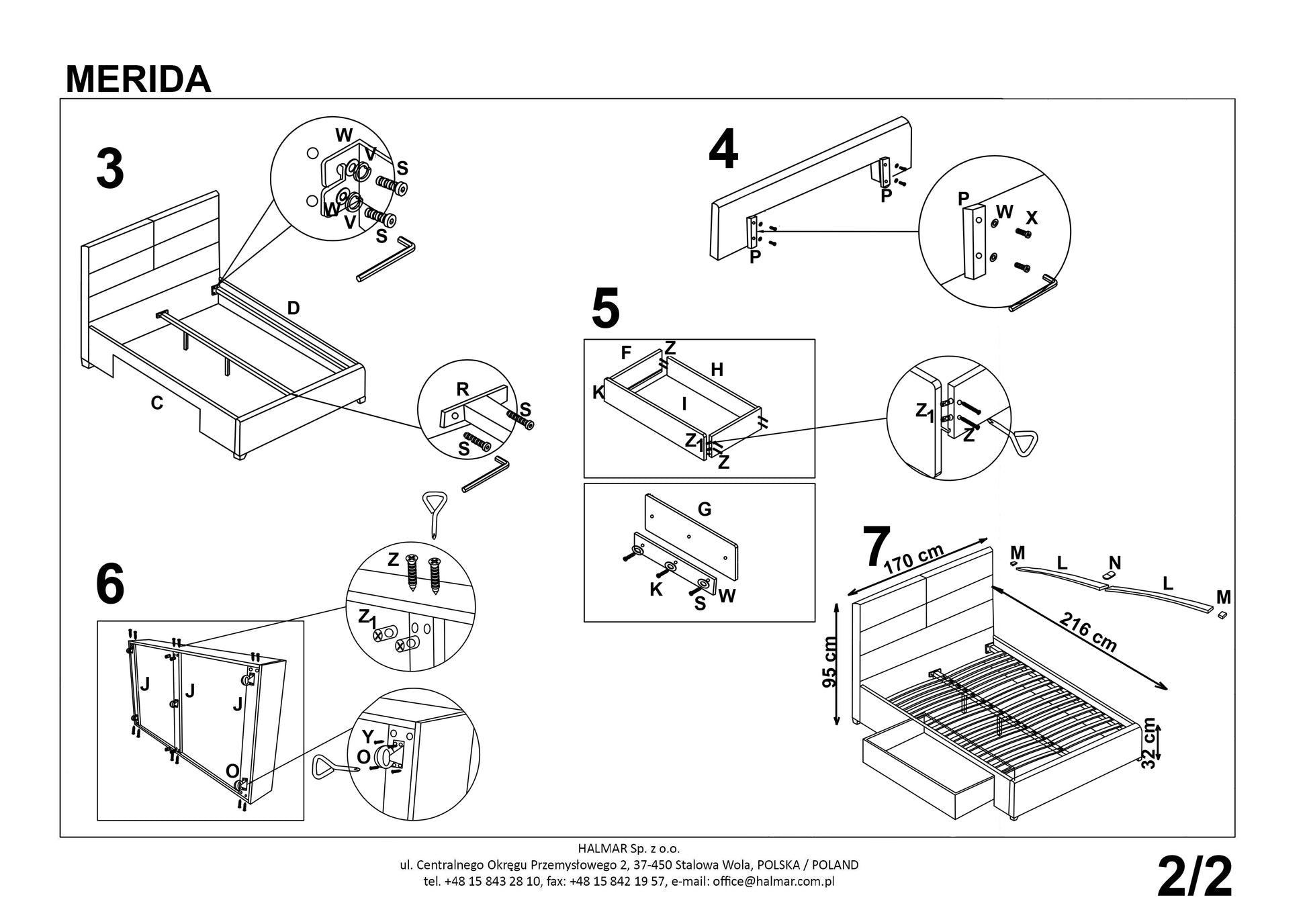 Double Bed Liverpool | size: Length: 216cm, Width: 170cm, Height: 95cm | color: Gray | image: 3 | variant: 1003373