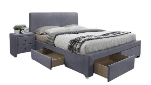 Double Bed London | size: Length: 220cm, Width: 164cm, Height: 106cm | color: Gray | image: 1 | variant: 1003375