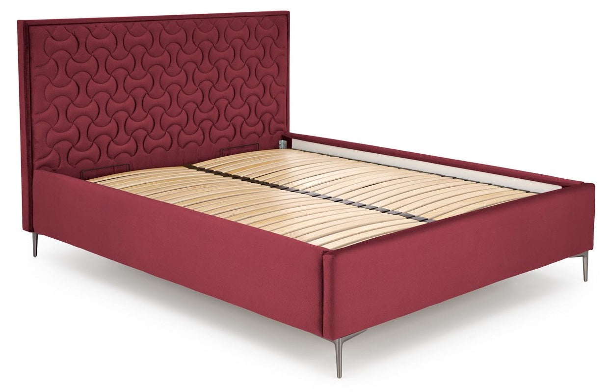 Double Bed Los Angeles | size: Length: 208cm, Width: 175cm, Height: 44cm | color: Red | image: 0 | variant: 1003379