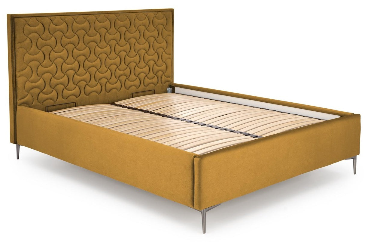 Double Bed Los Angeles | size: Length: 208cm, Width: 175cm, Height: 44cm | color: Yellow | image: 0 | variant: 1003382