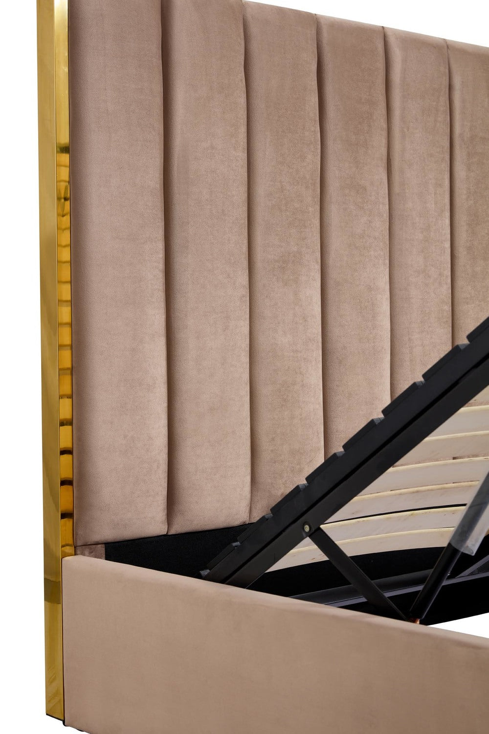 Double Bed Manchester | size: Length: 214cm, Width: 171cm, Height: 33cm | color: Beige/Gold | image: 5 | variant: 1003385