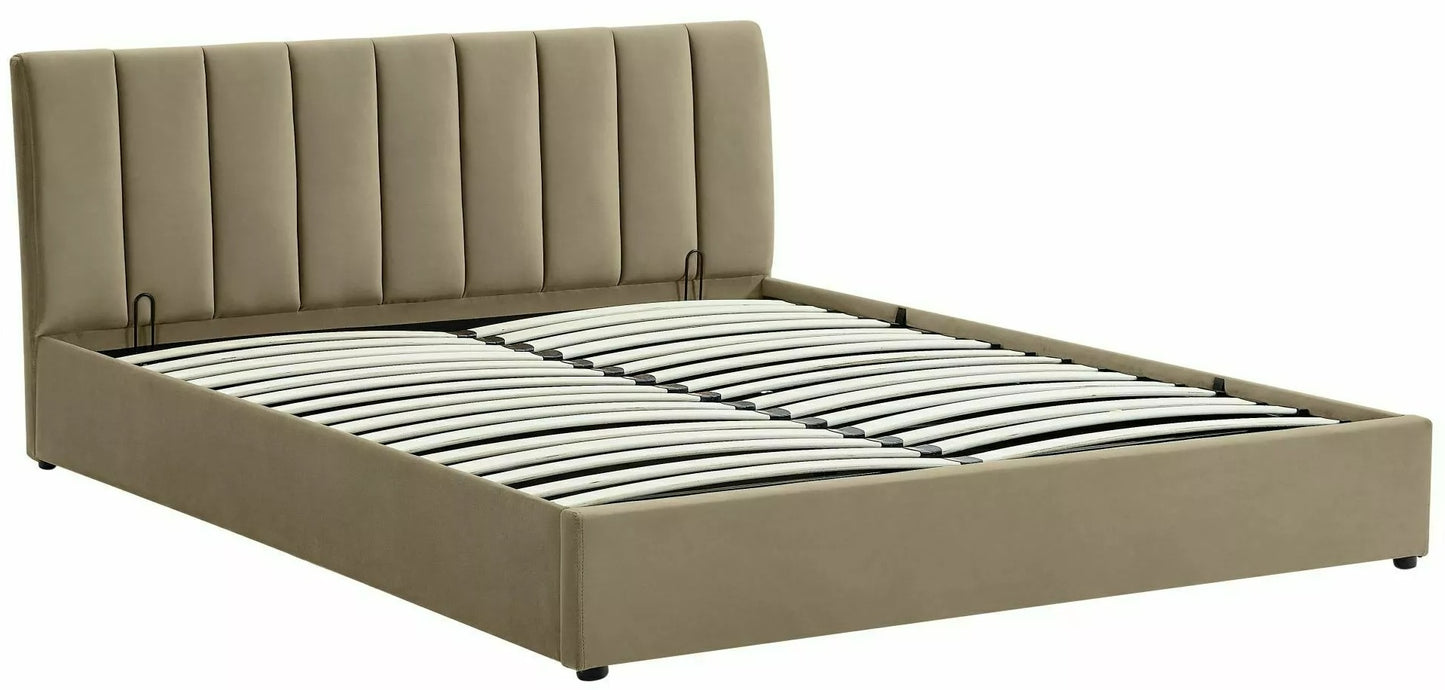 Double Bed Montreal | size: Length: 215cm, Width: 127cm, Height: 79cm | color: Beige | image: 0 | variant: 1010155
