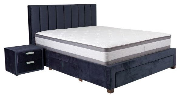 Double Bed Tenby | size: Length: 215cm, Width: 165cm, Height: 111cm | color: Blue | image: 5 | variant: 1001749