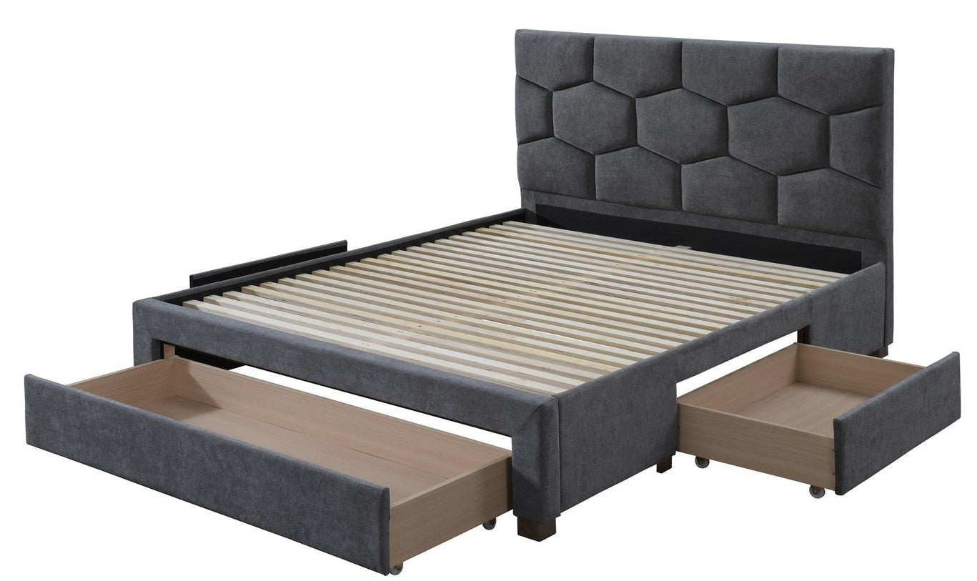 Double Bed West Blaenavon | size: Length: 215cm, Width: 165cm, Height: 112cm | color: Gray | image: 2 | variant: 1007414