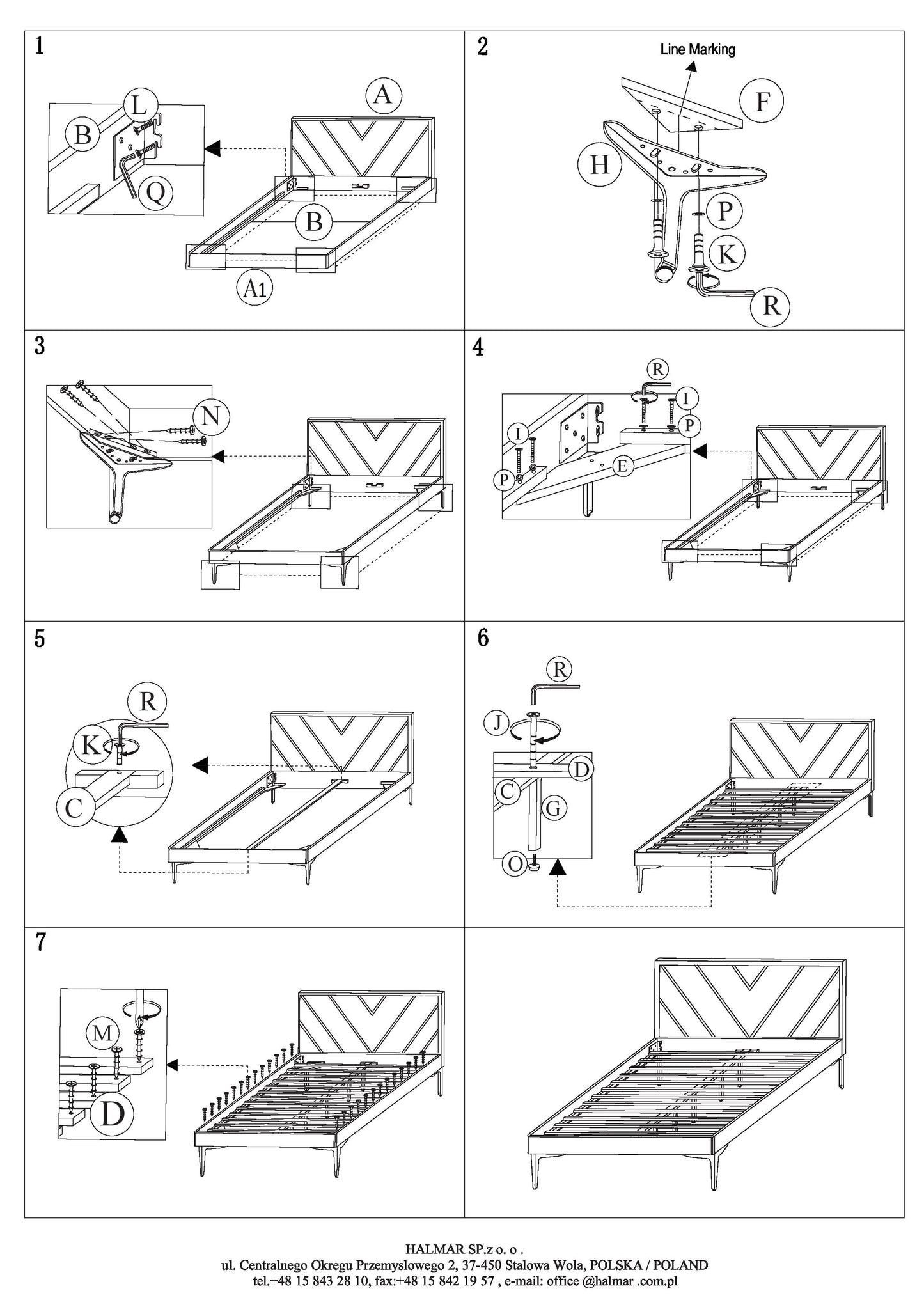 Double Bed West Dunstable | size: Length: 208cm, Width: 165cm, Height: 100cm | color: Oak/Grey | image: 3 | variant: 1007187