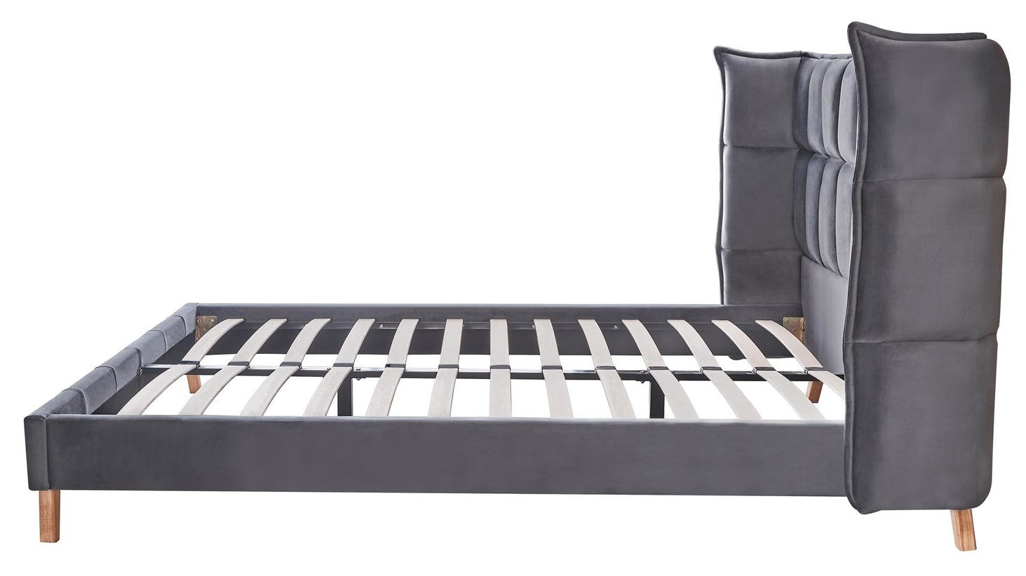 Double Bed West Tredegar | size: Length: 216cm, Width: 171cm, Height: 118cm | color: Gray | image: 3 | variant: 1007415