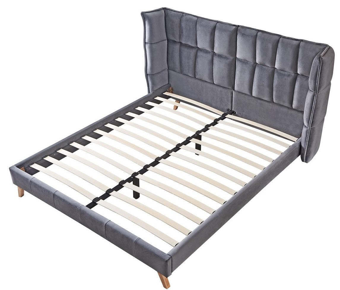 Double Bed West Tredegar | size: Length: 216cm, Width: 171cm, Height: 118cm | color: Gray | image: 4 | variant: 1007415