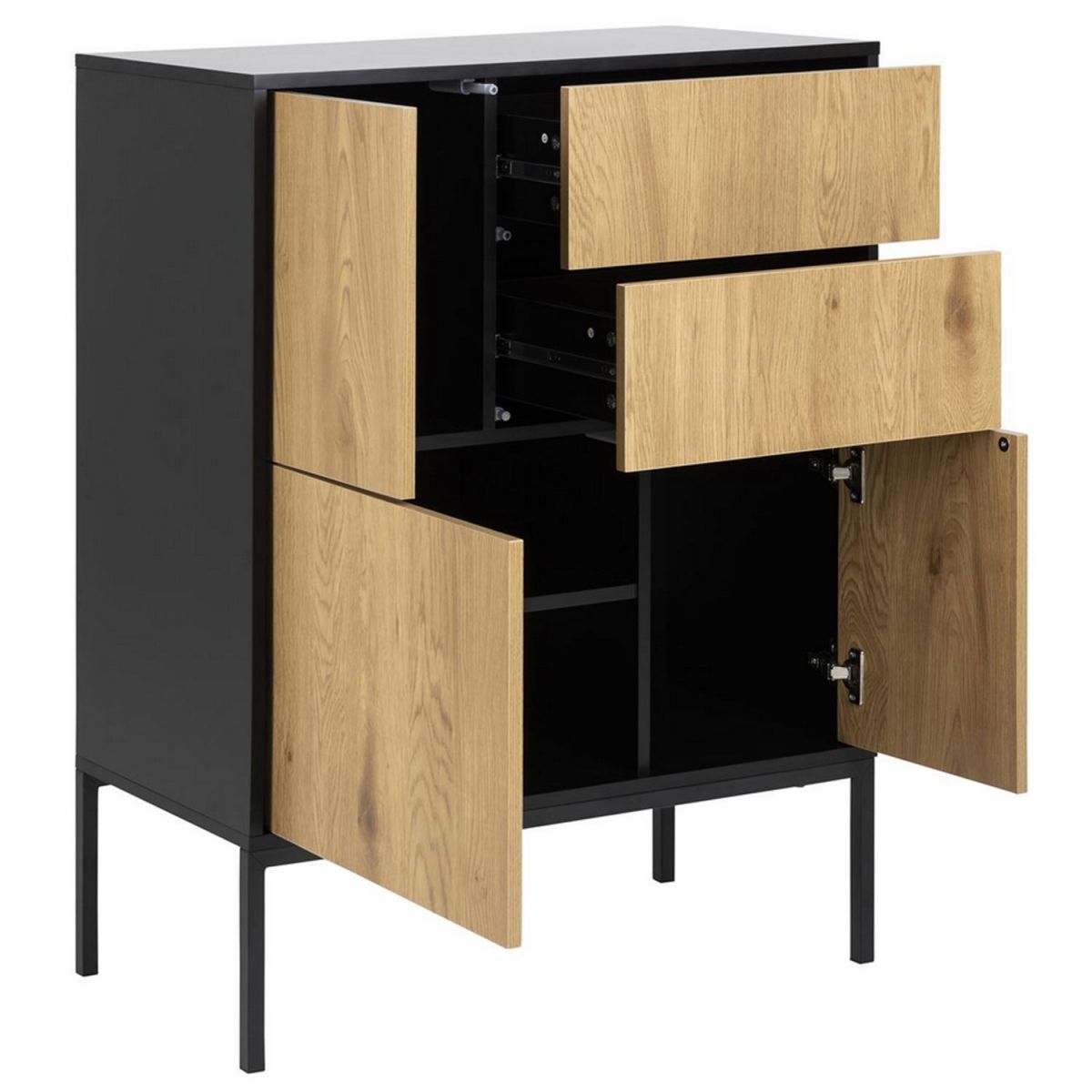 Dresser Aberystwyth | size: Width: 80cm, Height: 103cm, Depth: 40cm | color: Black | image: 2 | variant: 1004948