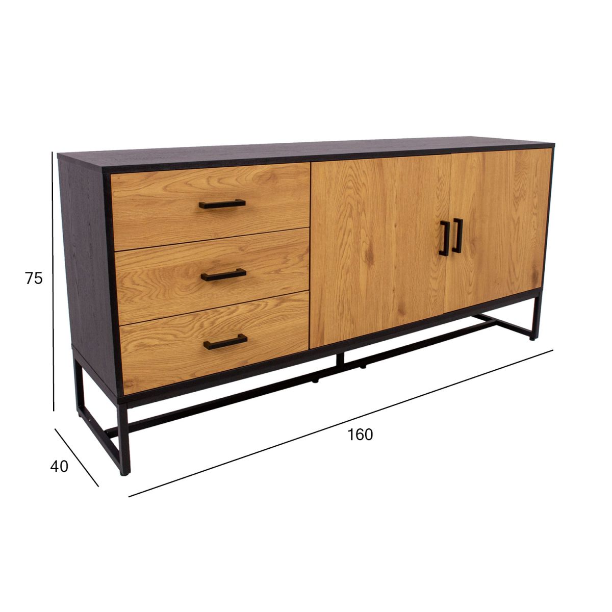 Dresser East Falmouth | size: Width: 160cm, Height: 75cm, Depth: 40cm | color: Oak | image: 2 | variant: 1005409