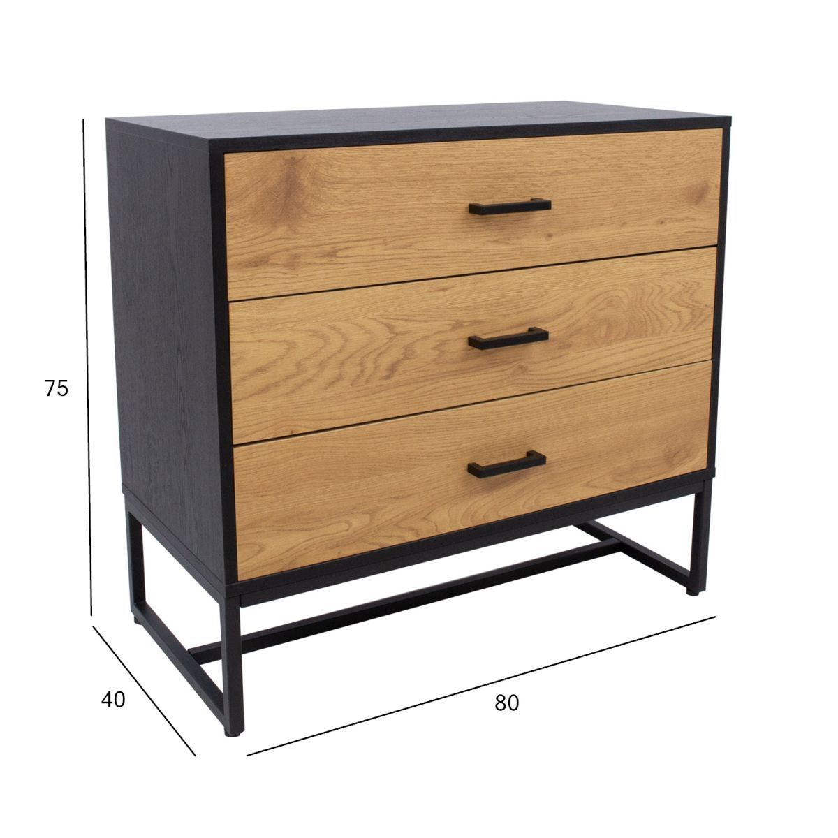 Dresser East Falmouth | size: Width: 80cm, Height: 75cm, Depth: 40cm | color: Oak | image: 2 | variant: 1005410