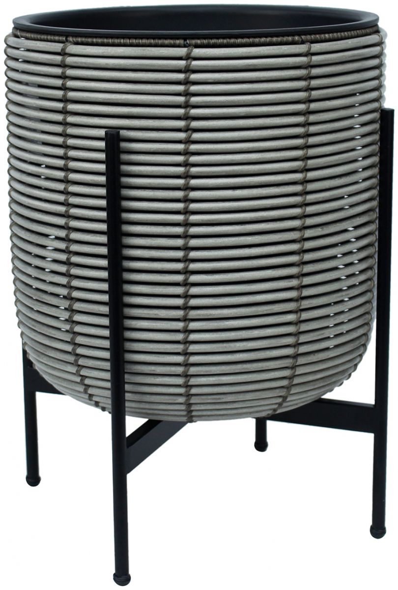 Flower Pot Wicker 10 | size: Length: 38cm, Width: 38cm, Height: 49cm | color: Gray | image: 1 | variant: 1002452