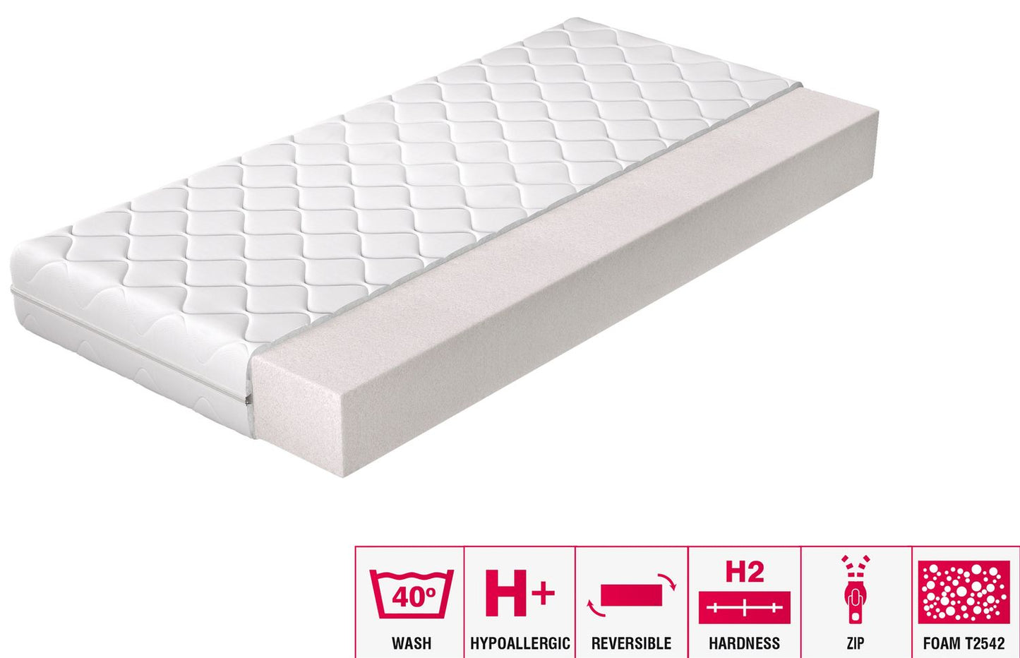 Foam Mattress Lino | size: Length: 200cm, Width: 80cm | image: 2 | variant: 1013759