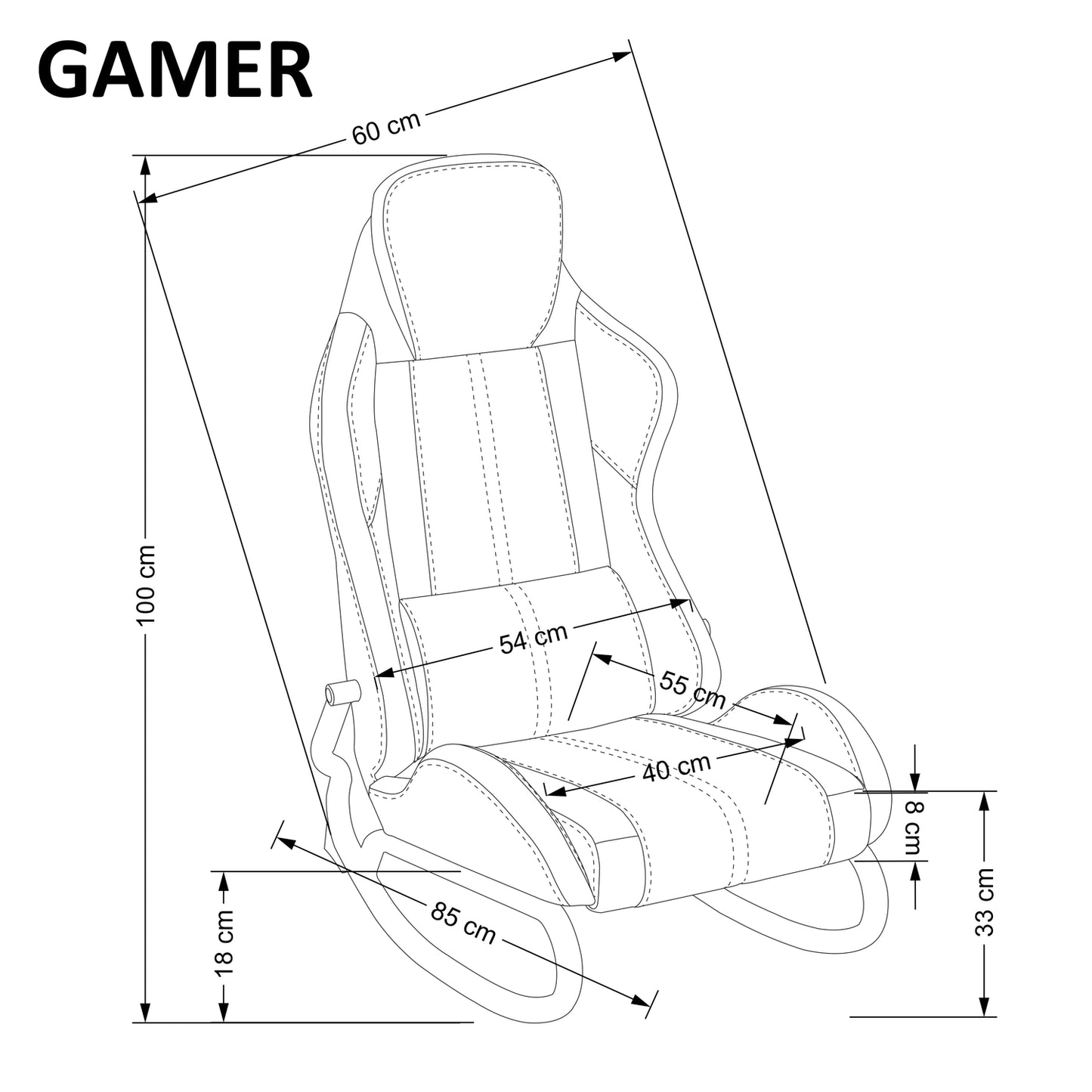 Gaming Chair East Vantaa | size: Width: 60cm, Height: 100cm, Depth: 85cm | color: Black/Red | image: 2 | variant: 1007425