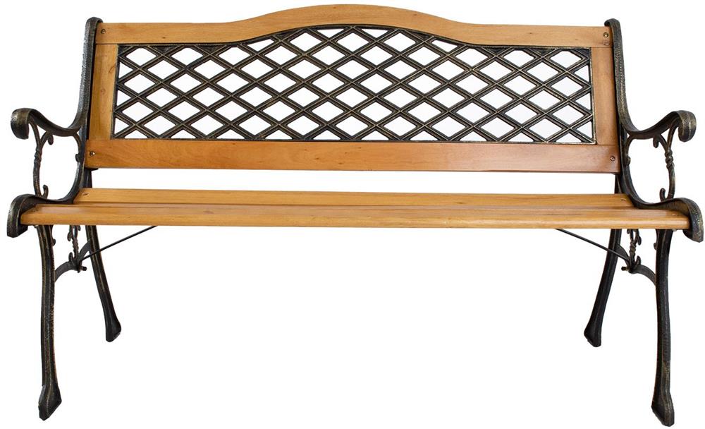 Garden Bench East Valladolid | size: Length: 61cm, Width: 126cm, Height: 84.5cm | color: Black/Oak | image: 2 | variant: 1006254