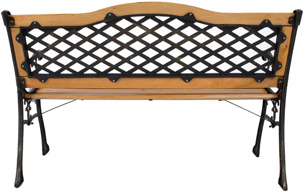 Garden Bench East Valladolid | size: Length: 61cm, Width: 126cm, Height: 84.5cm | color: Black/Oak | image: 3 | variant: 1006254