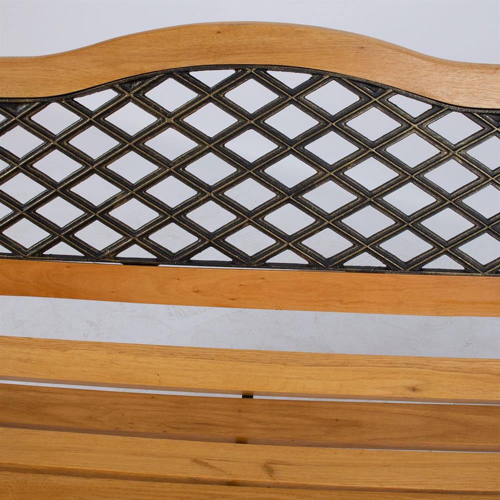 Garden Bench East Valladolid | size: Length: 61cm, Width: 126cm, Height: 84.5cm | color: Black/Oak | image: 5 | variant: 1006254