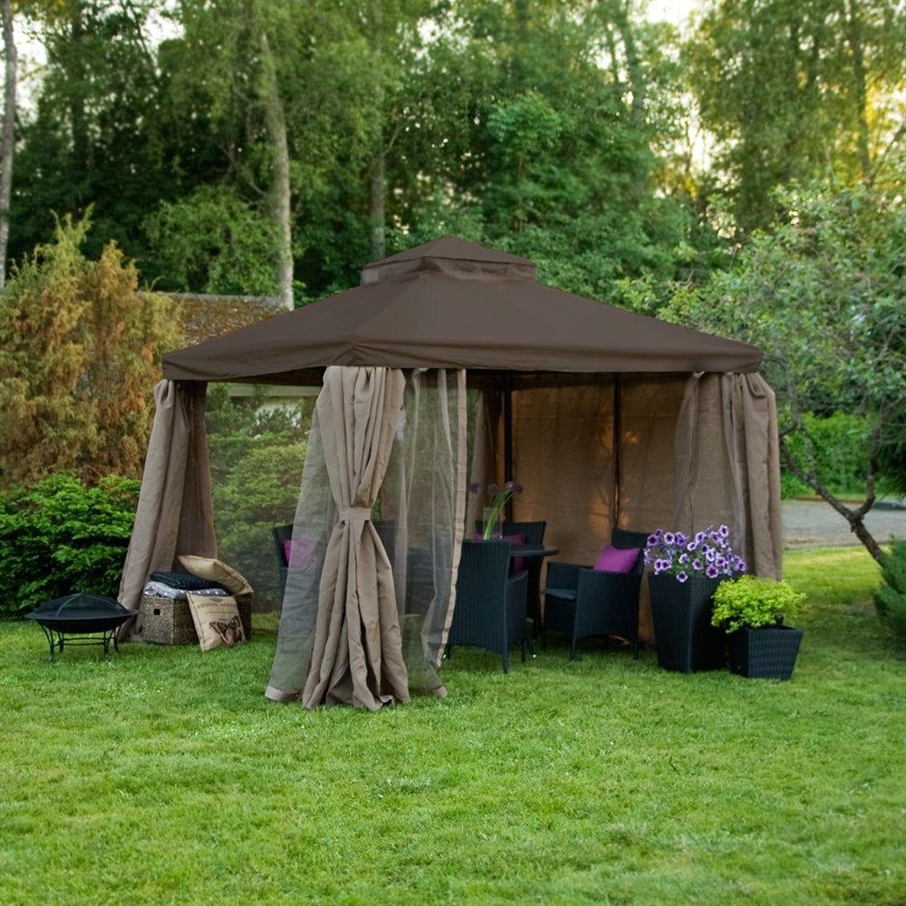 Garden Canopy Chertsey | size: Length: 291cm, Width: 391cm, Height: 280cm | color: Brown | image: 2 | variant: 1000694