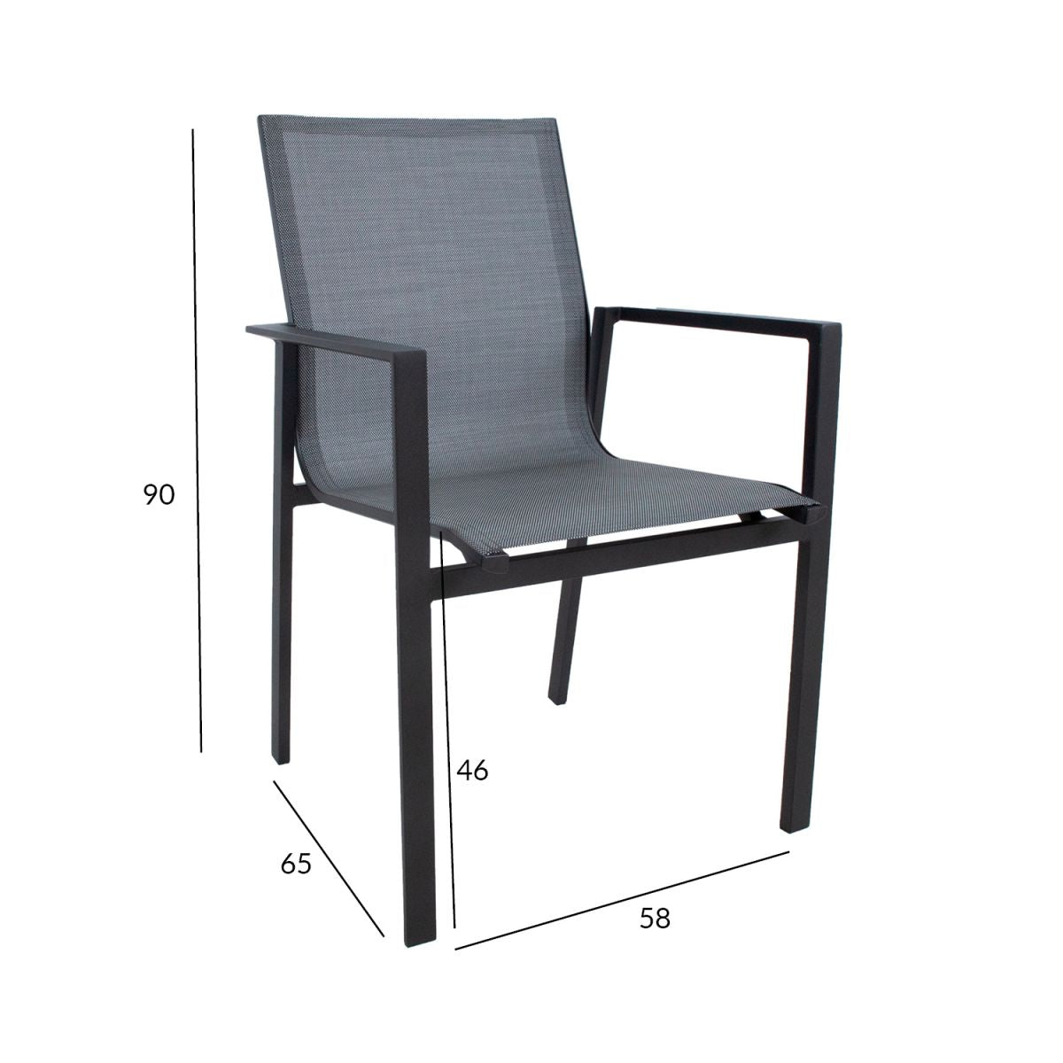 Garden Chair East Haslemere | size: Width: 58cm, Height: 90cm | color: Gray | image: 2 | variant: 1005174