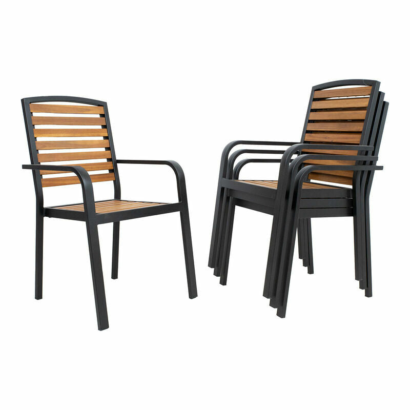 Garden Chair East Mulhouse | size: Width: 56cm, Height: 93.5cm, Depth: 60.5cm | color: Brown/Black | image: 4 | variant: 1006451