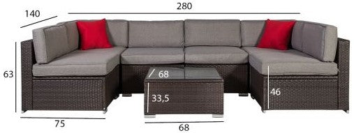 Garden Furniture Set East Bracknell | color: Brown | image: 4 | variant: 1005146