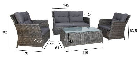 Garden Furniture Set East Denbigh | color: Brown/Grey | image: 4 | variant: 1005554