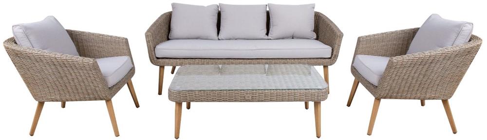 Garden Furniture Set East Lausanne | color: Brown/Grey | image: 1 | variant: 1006051