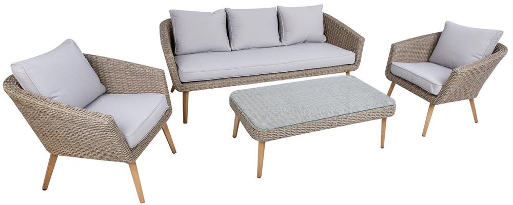 Garden Furniture Set East Lausanne | color: Brown/Grey | image: 2 | variant: 1006051