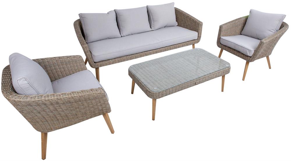 Garden Furniture Set East Lausanne | color: Brown/Grey | image: 3 | variant: 1006051
