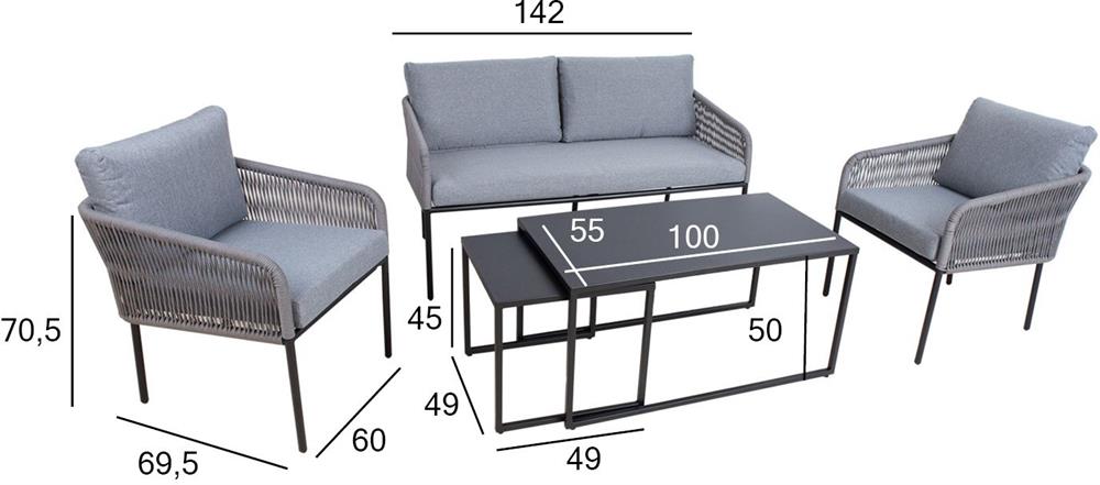 Garden Furniture Set East Warsaw | color: Black/Grey | image: 6 | variant: 1006049