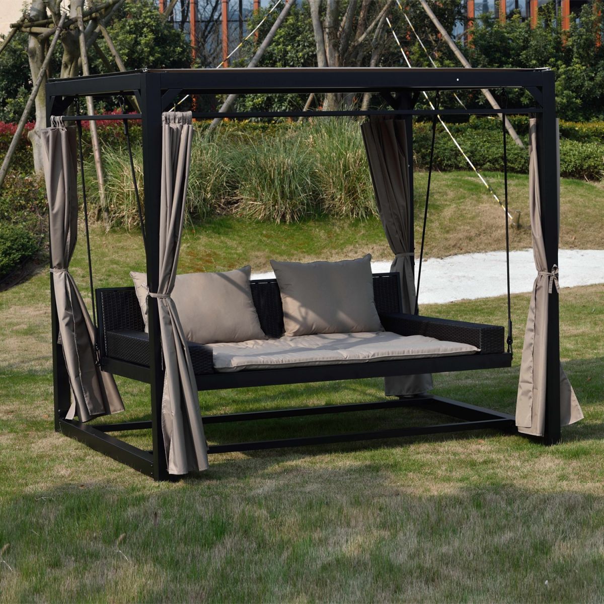 Garden Rocking Sofa East Sevenoaks | color: Beige/Grey | image: 1 | variant: 1005220