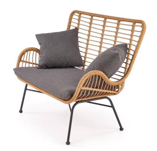 Garden Sofa West Narva | size: Length: 70cm, Width: 120cm, Height: 96cm | color: Brown/Grey | image: 0 | variant: 1007551