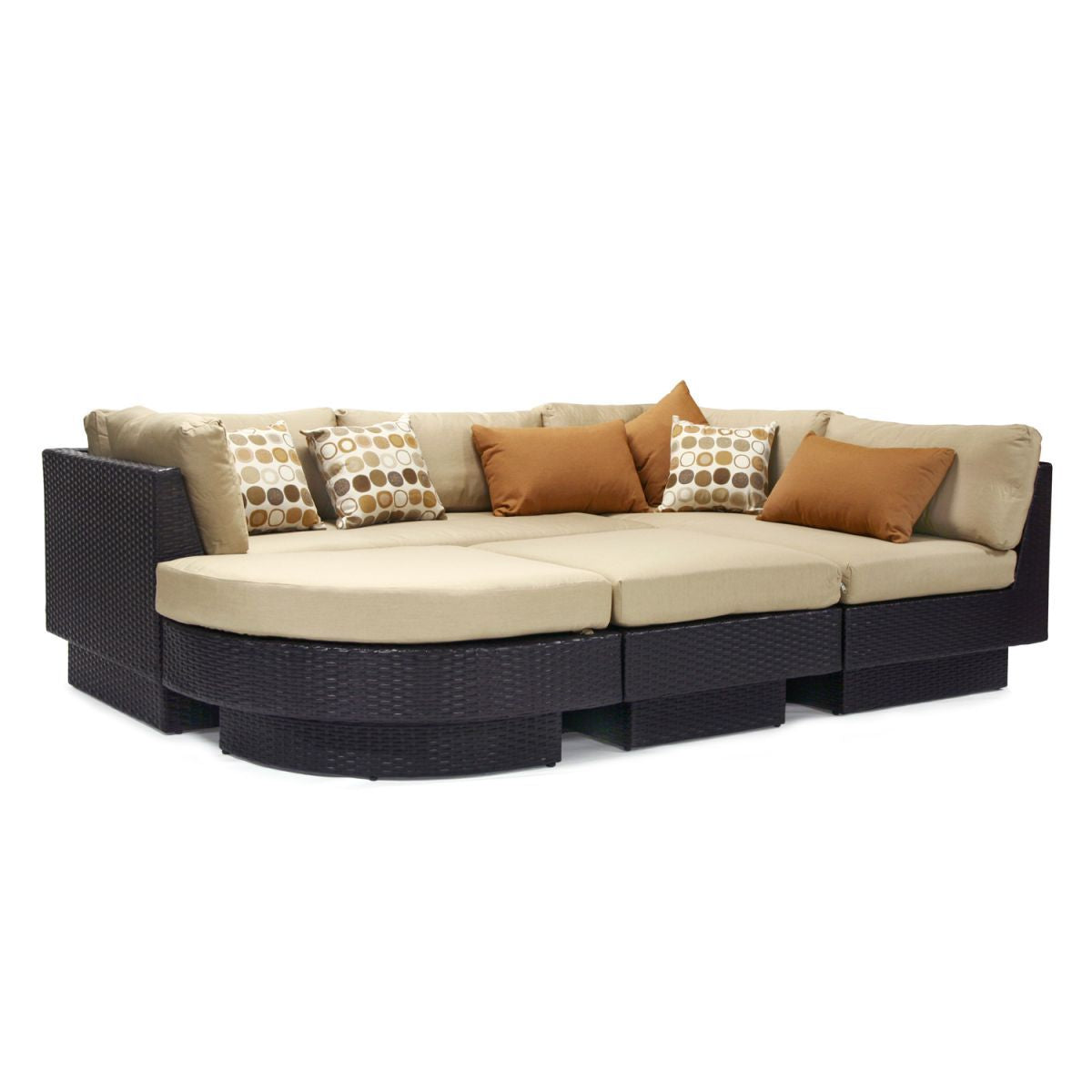Garden Sofa Woking | size: Length: 164cm, Height: 73cm, Depth: 88cm | color: Brown | image: 1 | variant: 1005366