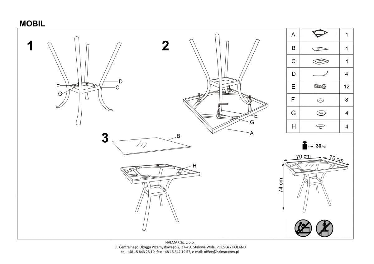 Garden Table East Como | size: Length: 70cm, Width: 70cm, Height: 74cm | color: Brown | image: 3 | variant: 1006589