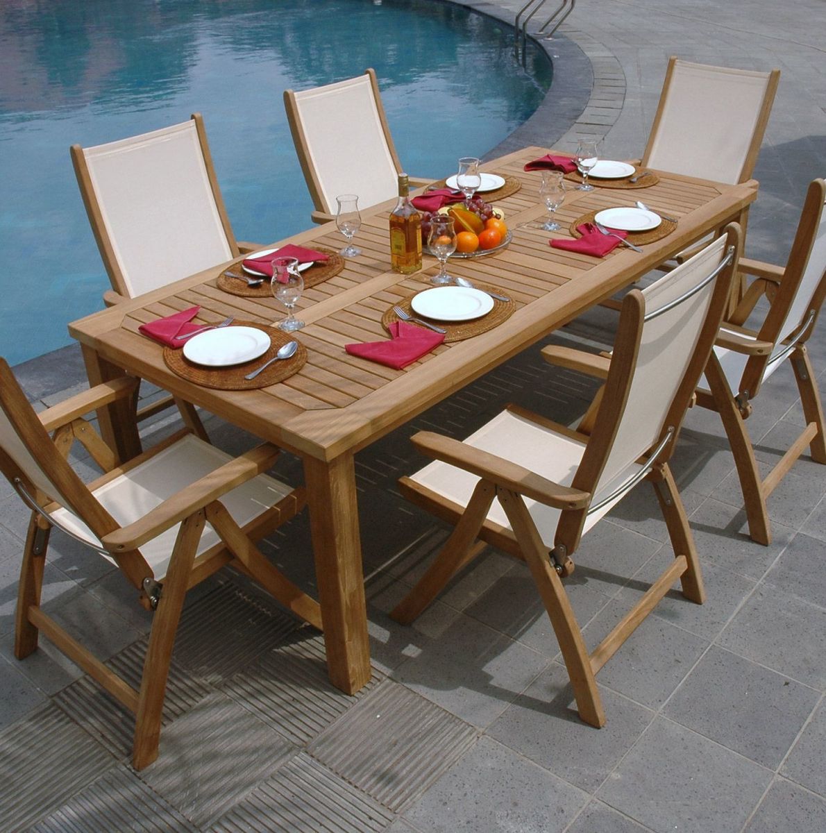 Garden Table East St Davids | size: Length: 220cm, Width: 100cm, Height: 75cm | color: Brown | image: 4 | variant: 1005617