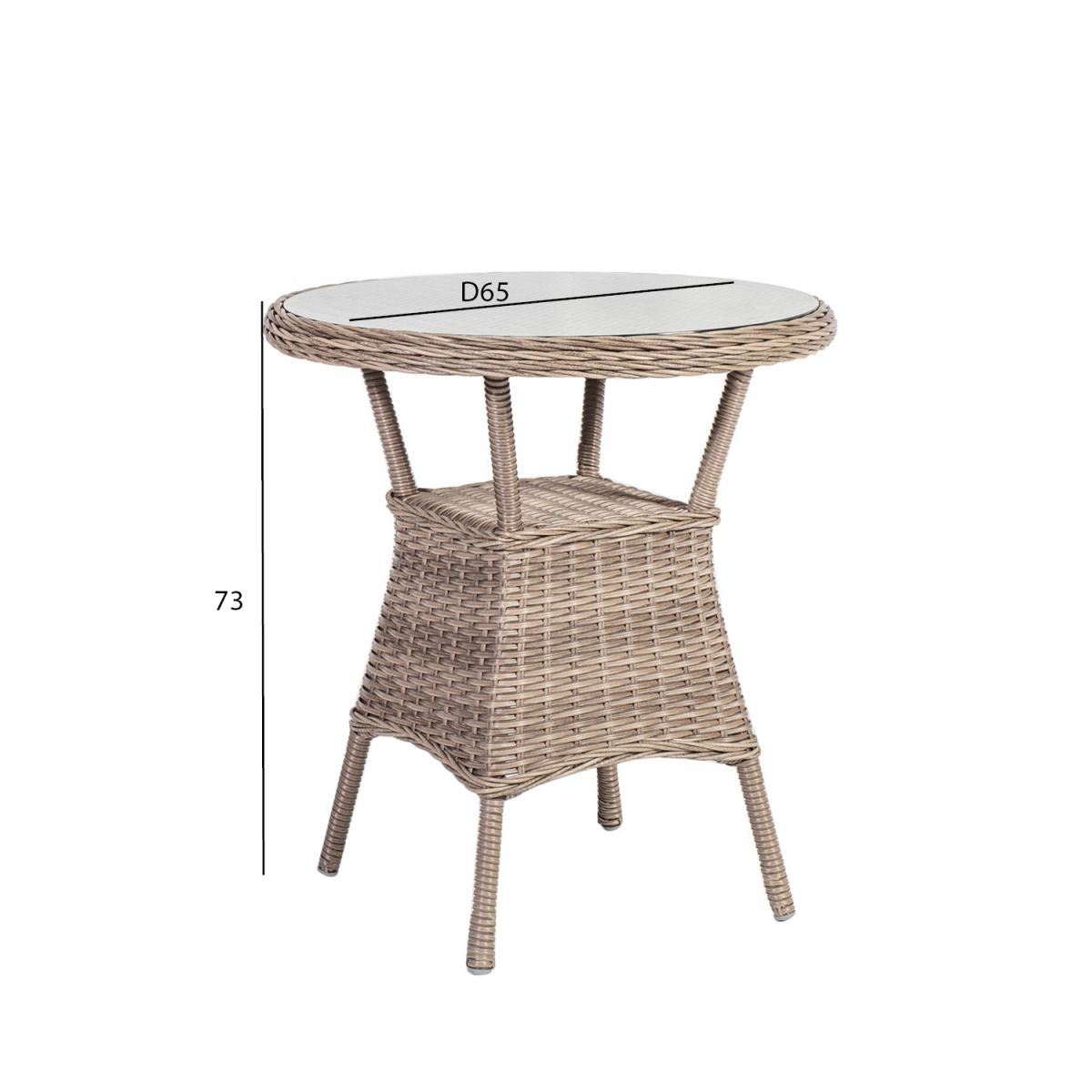 Garden Table East Tenby | size: Length: 73cm, Width: 65cm, Height: 73cm | color: Beige | image: 2 | variant: 1005169
