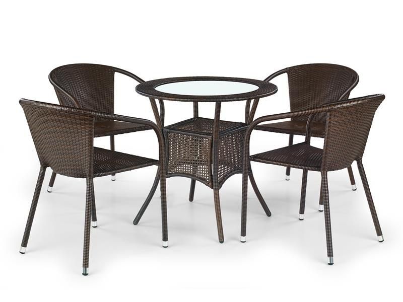 Garden Table East Vercelli | size: Length: 74cm, Width: 74cm, Height: 74cm, Diameter: 74cm | color: Brown | image: 1 | variant: 1006590