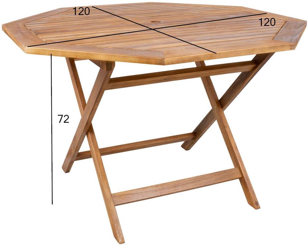 Garden Table East Warwick | size: Height: 72cm, Diameter: 120cm | color: Brown | image: 5 | variant: 1006214