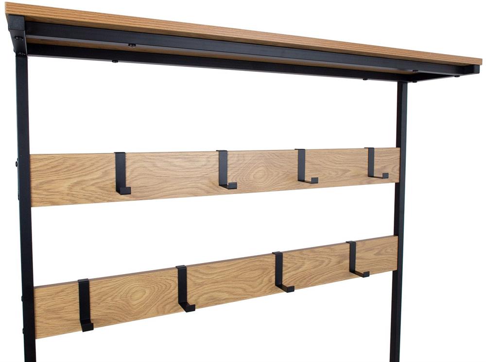 Hallway Furniture Set East Viljandi | size: Width: 100cm, Height: 180cm, Depth: 36cm | color: Black/Oak | image: 2 | variant: 1005944