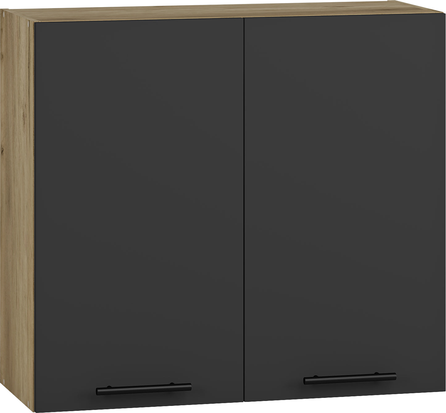 Hanging Cabinet Linkoping | size: Width: 80cm, Height: 72cm | color: Black/Oak | image: 1 | variant: 1007513