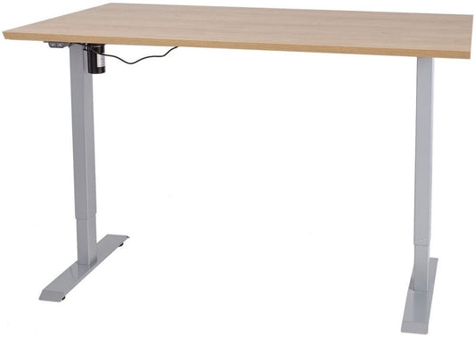 Height Adjustable Desk Bologna | size: Length: 80cm, Width: 160cm, Height: 121cm | color: Hickory / Gray | image: 0 | variant: 1001520