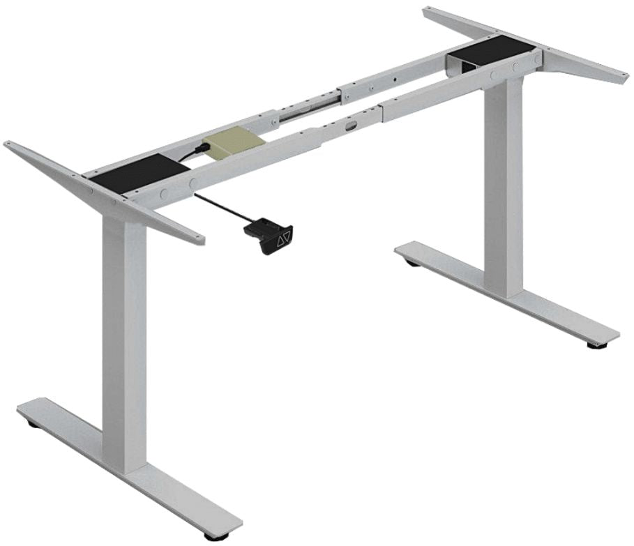 Height Adjustable Desk East Canterbury | size: Length: 70cm, Width: 160cm, Height: 129.1cm | color: Black / Gray | image: 3 | variant: 1004674