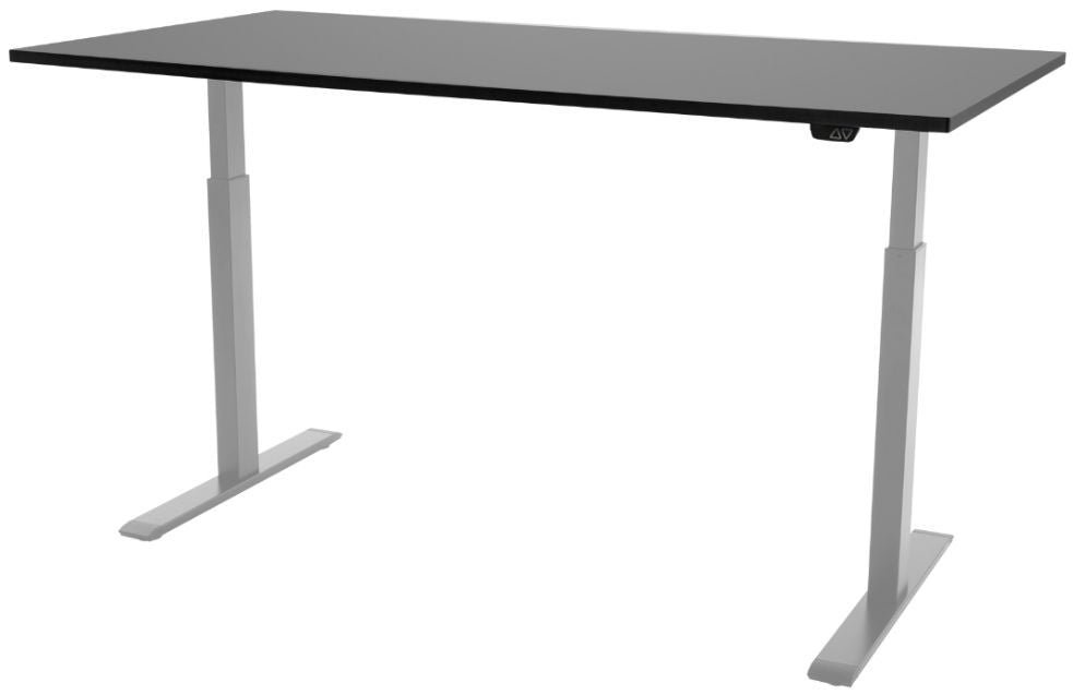 Height Adjustable Desk East Stratford | size: Length: 70cm, Width: 100cm, Height: 117.5cm | color: Black / Gray | image: 1 | variant: 1004703