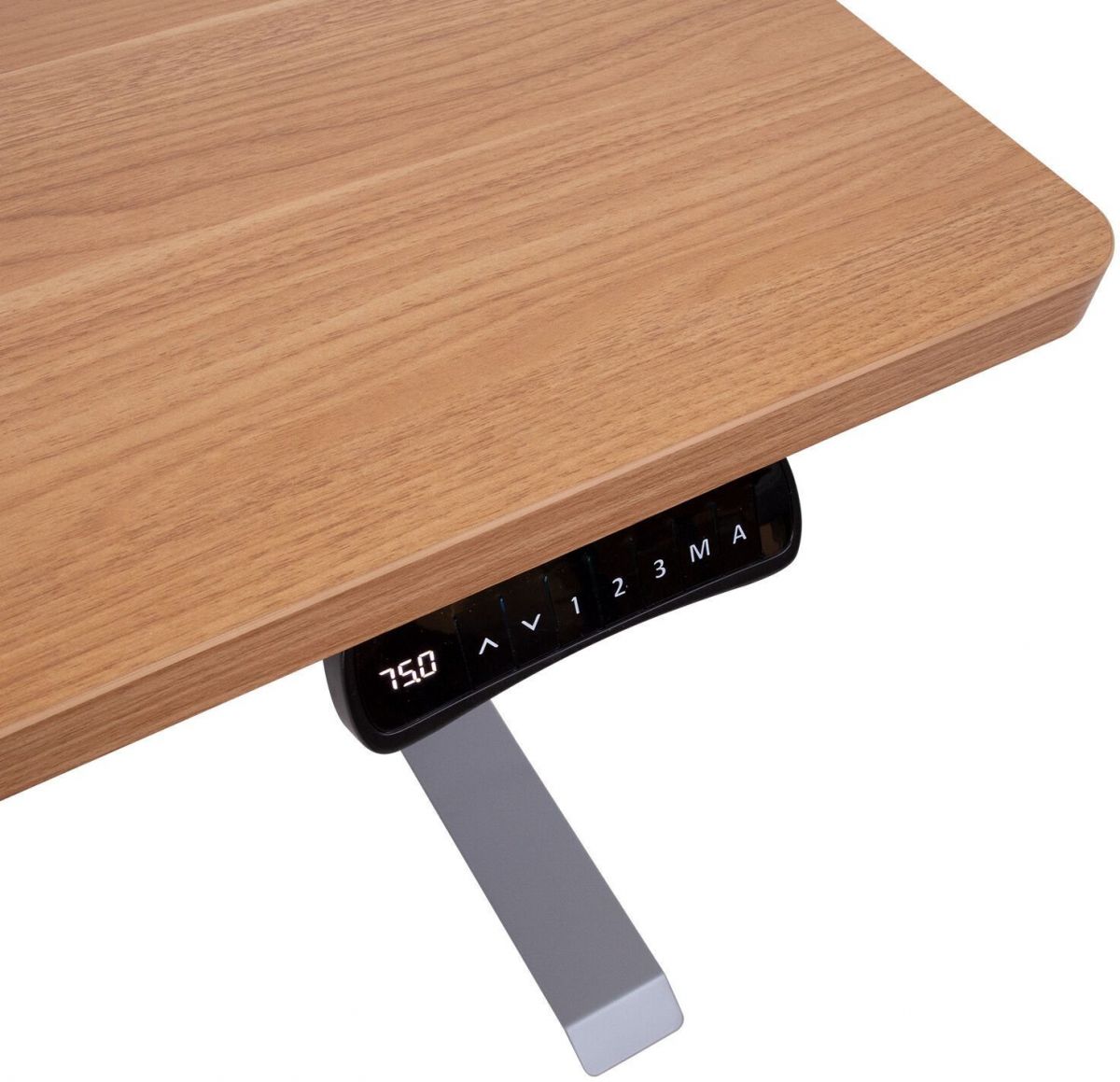 Height Adjustable Desk Penarth | size: Length: 70cm, Width: 140cm, Height: 126cm | color: Oak / Gray | image: 3 | variant: 1005924
