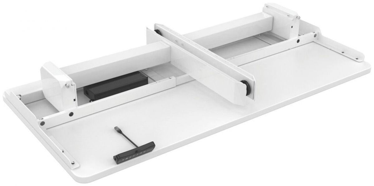 Height Adjustable Desk Penarth | size: Length: 70cm, Width: 140cm, Height: 126cm | color: Oak / Gray | image: 5 | variant: 1005924
