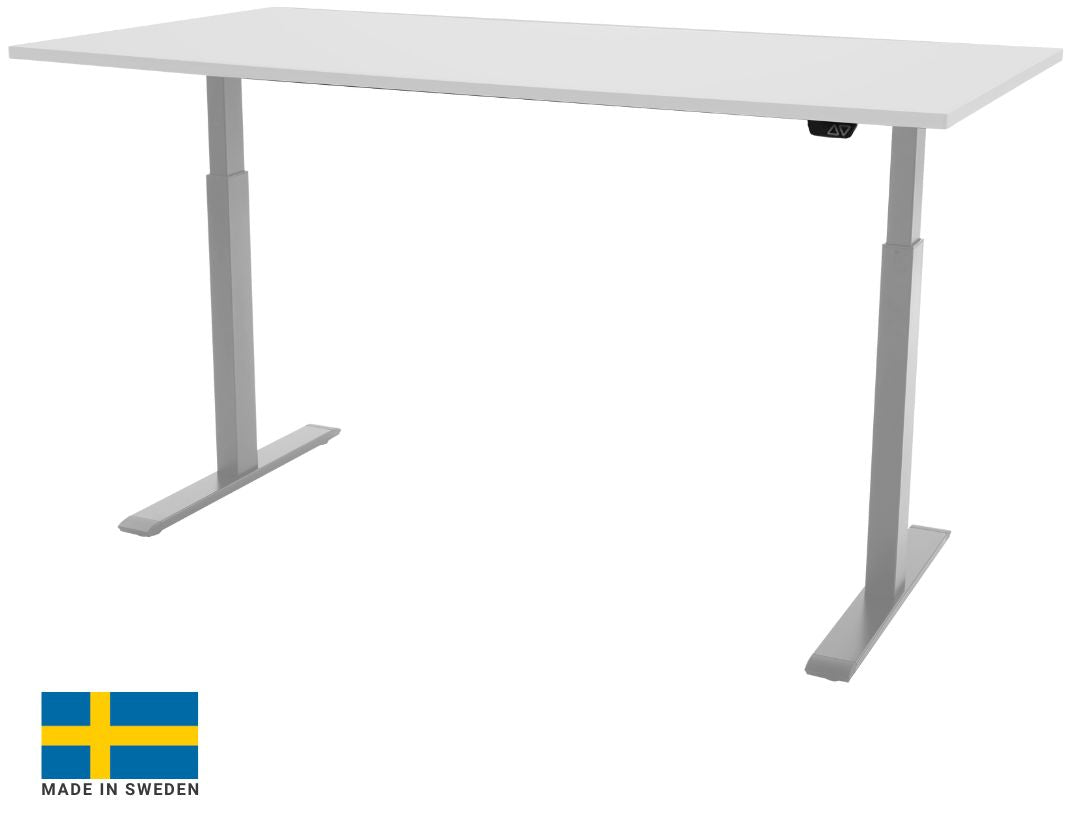 Height Adjustable Desk Scandic 5 | size: Length: 70cm, Width: 120cm, Height: 117.5cm | color: White / Gray | image: 0 | variant: 1006328